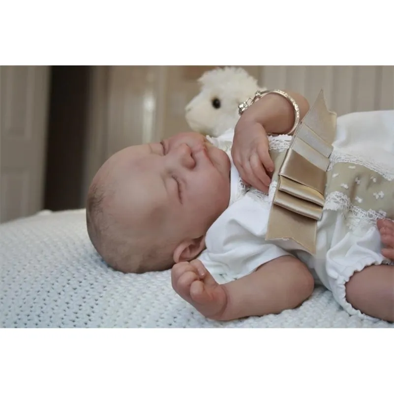 Dolls npk 48cm dessin à la main Reborn Baby Doll Levi Premie Boy Hair Life Life Lifore Real Soft Touch Cuddly 220930