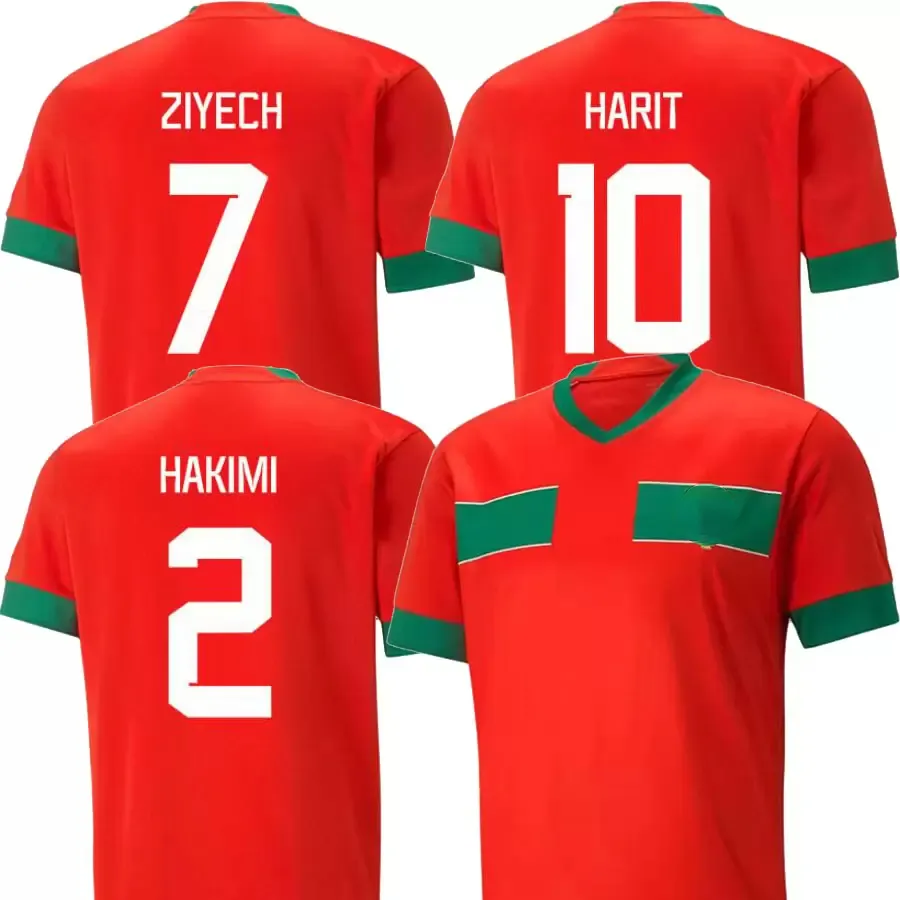 サッカージャージーMA 2022 Hakimi Ziyech En-Nesyri Football Shirts Harit Syiss Idrissi Boufal Jerseyチームシャツ22 23