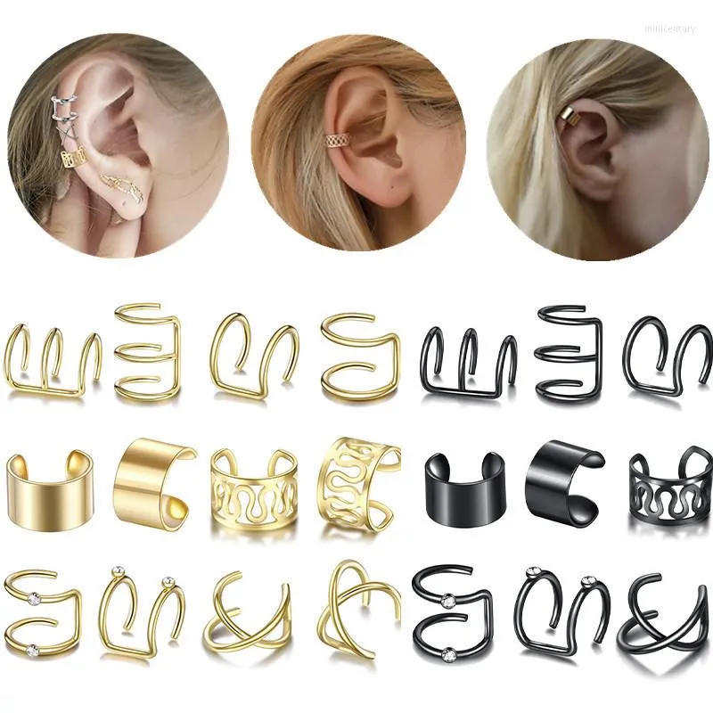 Backs Kolczyki Kobiety 12-częściowy zestaw klipsów do uszu biżuteria bez przebitych klipów Kurek E7157