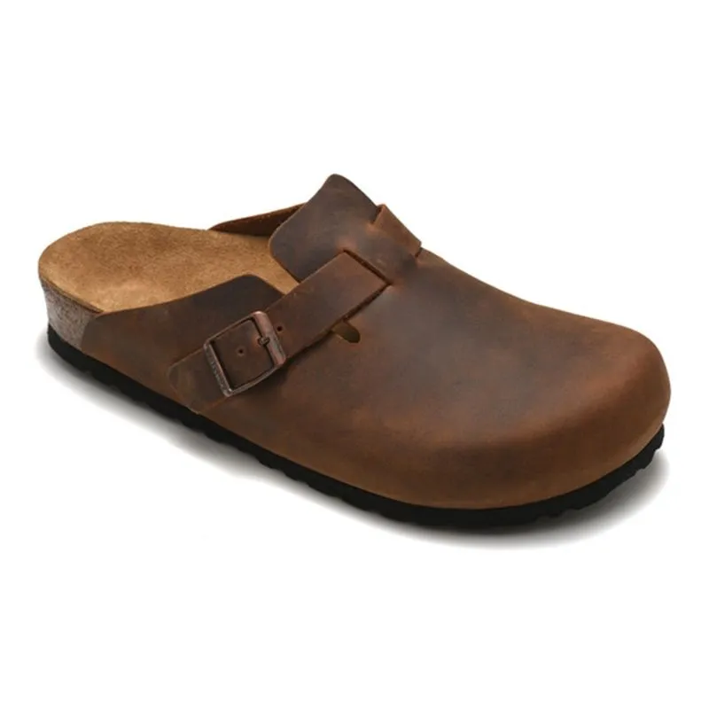 Slippers -Boston New Leather Saco Cabeça Pull Slippers Feminino Masculino Verão Anti -Esquadão Lazy Sapatos Para Listas da praia FFSS