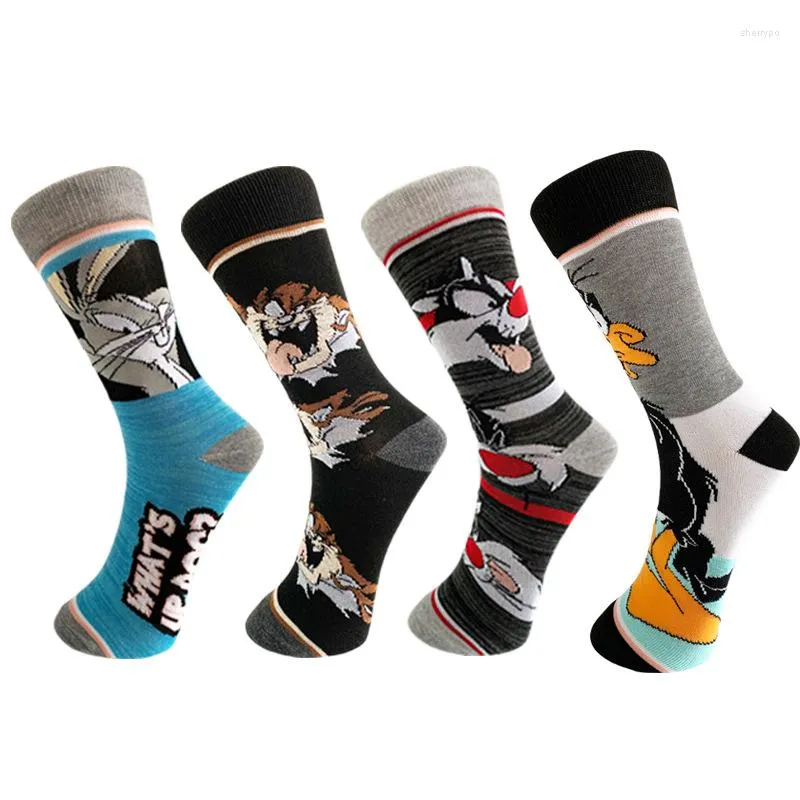 Erkek Çorap Hayvan Erkekler Çorap Çizgi Mürettebat Standart Adam Patchwork Unisex Sox Yetişkin Pamuk Moda Klasik Sonbahar Kış Sokken