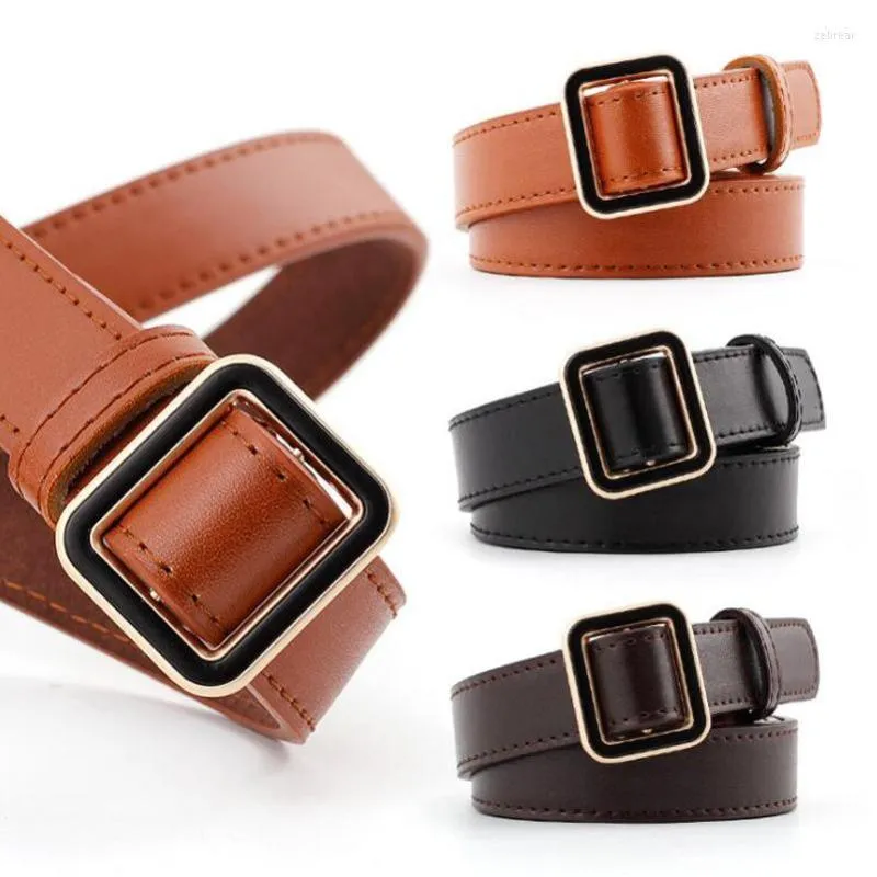 Belts 2022 Fashion Women Accessories For Jeans Pu Leather Dress Ladies Taille Bears Designer Squara Buckle