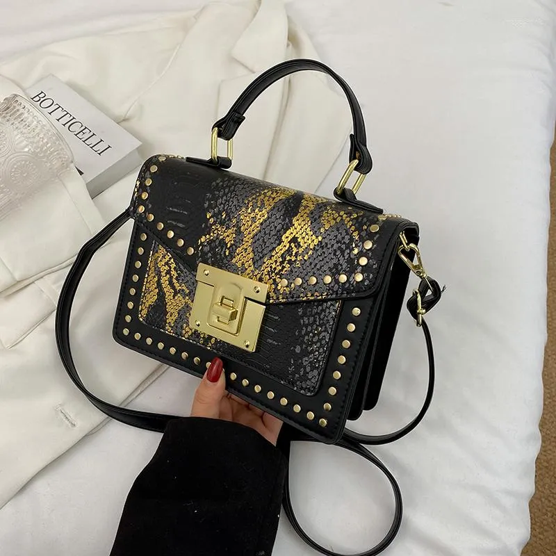 Evening Bags Luxury Serpentine Shoulder Bag Women PU Leather Crossbody Fashion Messenger Brands Lock Lady Handbag Sac