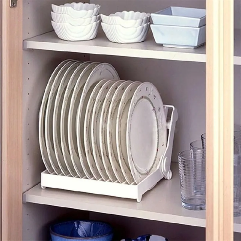 Autre organisation de stockage de cuisine assiette pliable assure de séchage de rack d'organisateur drainer support en plastique blanc 220930