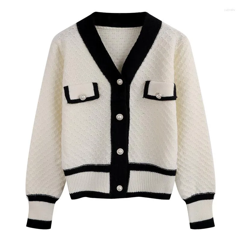 Kvinnans jackor 2022 Knitwear Spring Autumn Women's Clothing Tops Lazy Retro Sticked Cardigan Jacket Girls tr￶ja Perat D288