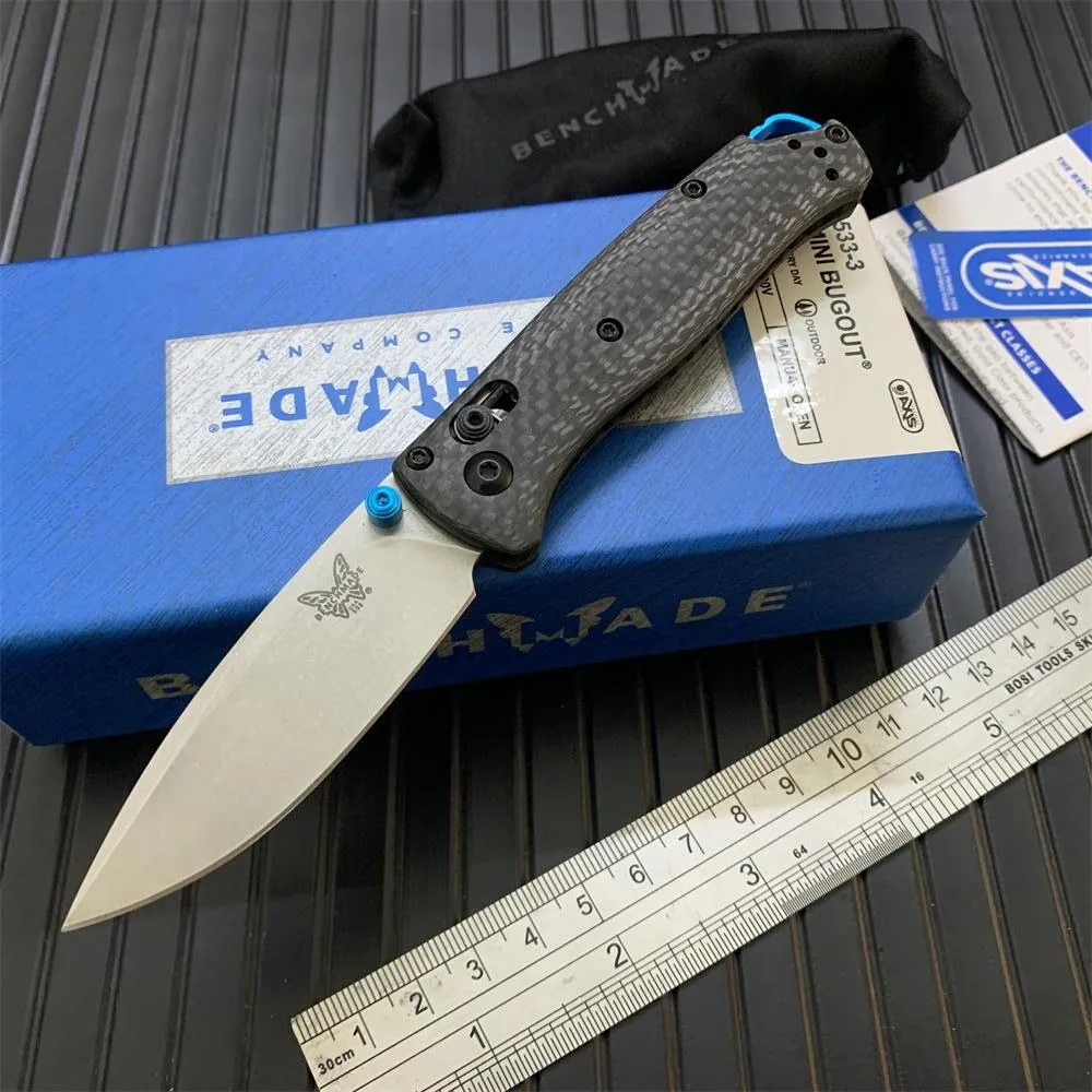 Benchmade 533 Bugout AXIS Folding Knife S90V Blade Carbon Fiber Handles