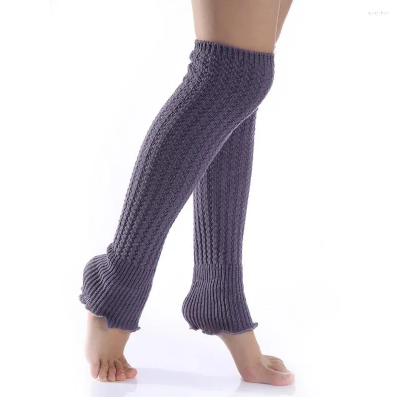 Женщины носки моды сплошной цвет колено высокий вязаный склад