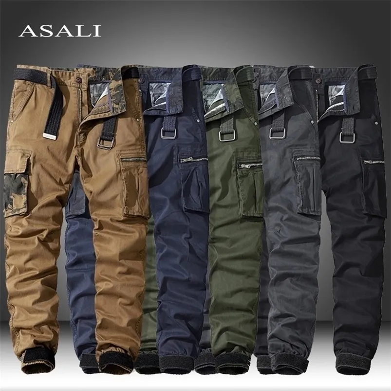 Men's Pants Military Trousers Casual Cotton Solid Color Cargo Men Outdoor Trekking Traveling Multi-Pockets Work 220930