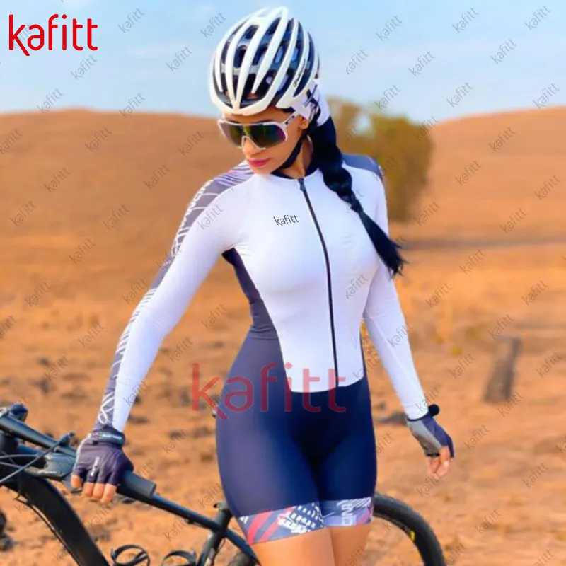 Bib Shorts Womens All In One Cycling Suit Long Sleeve Road Cycling Kit  Total Women's Cycling Triathlon Bike Outfit Short Sleeved Sweatshirt  Sexy Tights One-Piece Tights Bike Ride (Color 7, Size L)