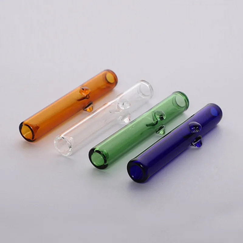 Derniers tuyaux colorés de luxe Pyrex verre épais fumer pipe à main portable à la main herbe sèche tabac cuillère huile plates-formes filtre Bong main tube DHL