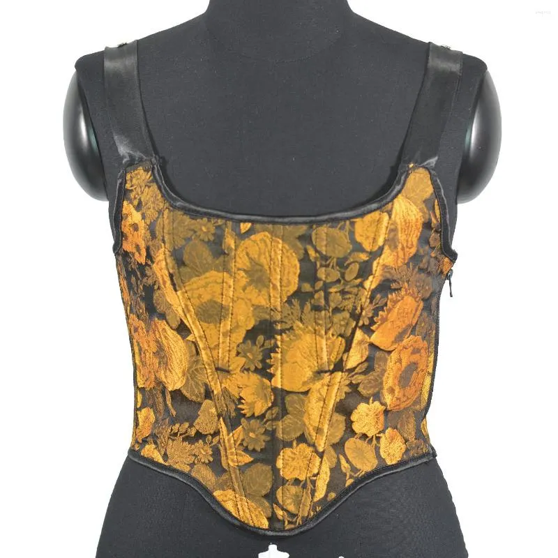 Bustiers korsetter fr￥n axel Steampunk Corset Shirt Crop Top spetsar upp benad ￶verbustkorett bustier