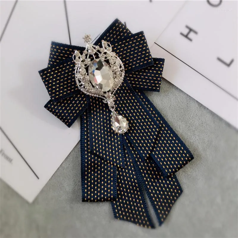 Bow Ties Japanese Korean Version Of Luxury Rhinestone Unisex Tie Pin Corsage Shirt Banquet Suit Host Performance Accessories