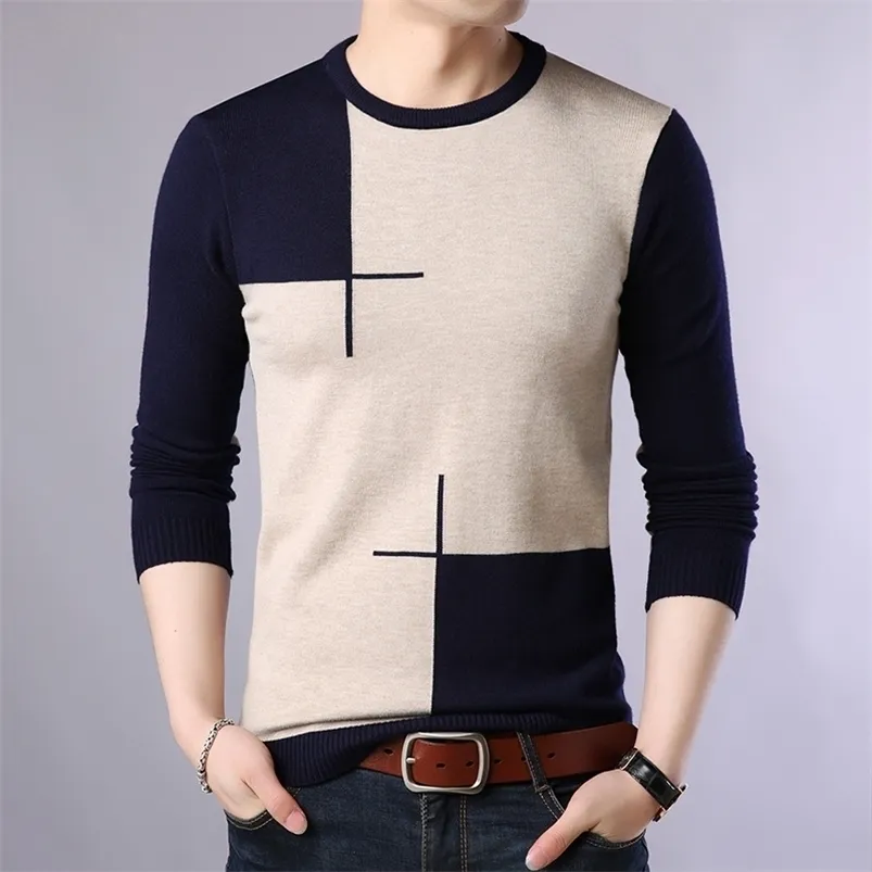 Męskie swetry jesienne swobodne sweter O Neck Slim Fit Knittwear Mens Pullover Pullover Men Pull Homme M-3xl 220930