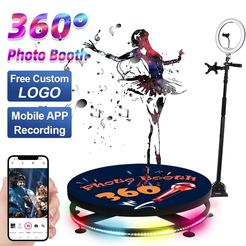 Slow Motion 360 Photo Booth Rotation Standing 1-7 Person Auto Rotating Video PhotoBooth for Wedding Partys