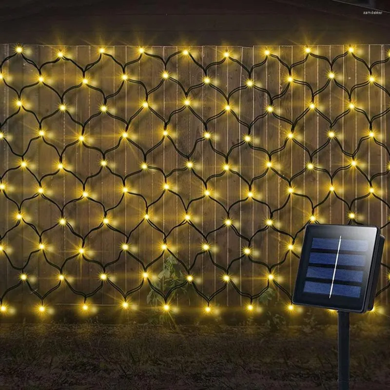 Strings Solar Net Light String 2x3M 200leds 8 Modes Outdoor Fairy Garden Lawn Lighs For Wedding Party Patio Fence Christmas Tree Decor