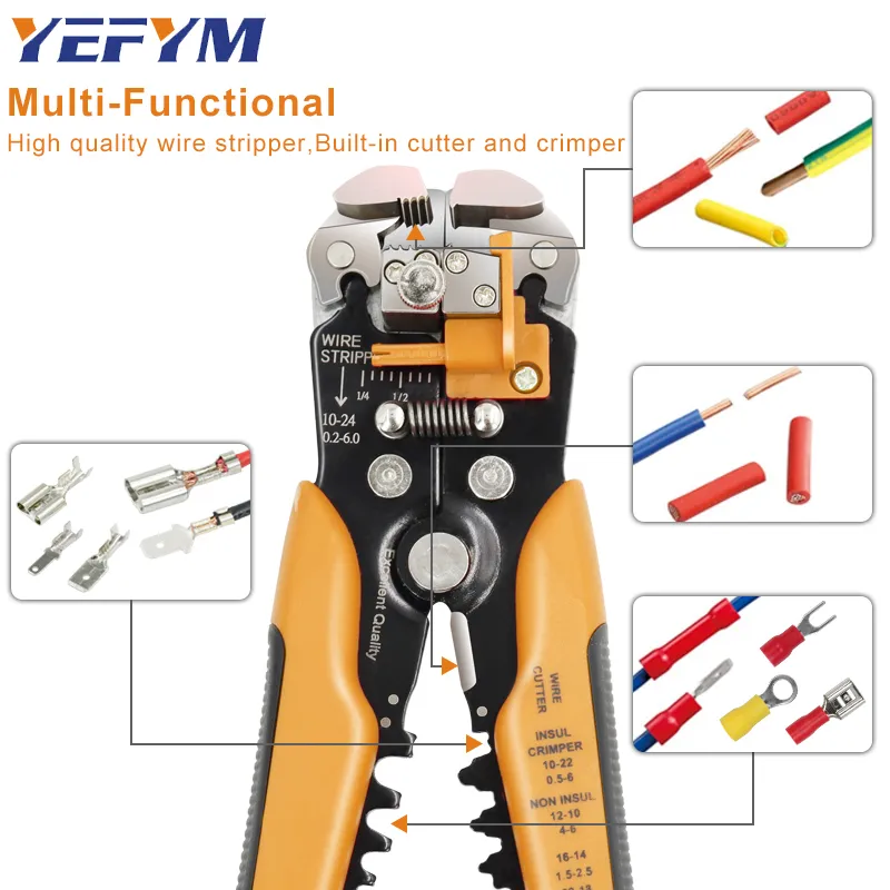 YEFYM-Pelacables automático 3 en 1, herramientas de reparación de  electricista, multiherramienta, alicates, YE-1 - AliExpress