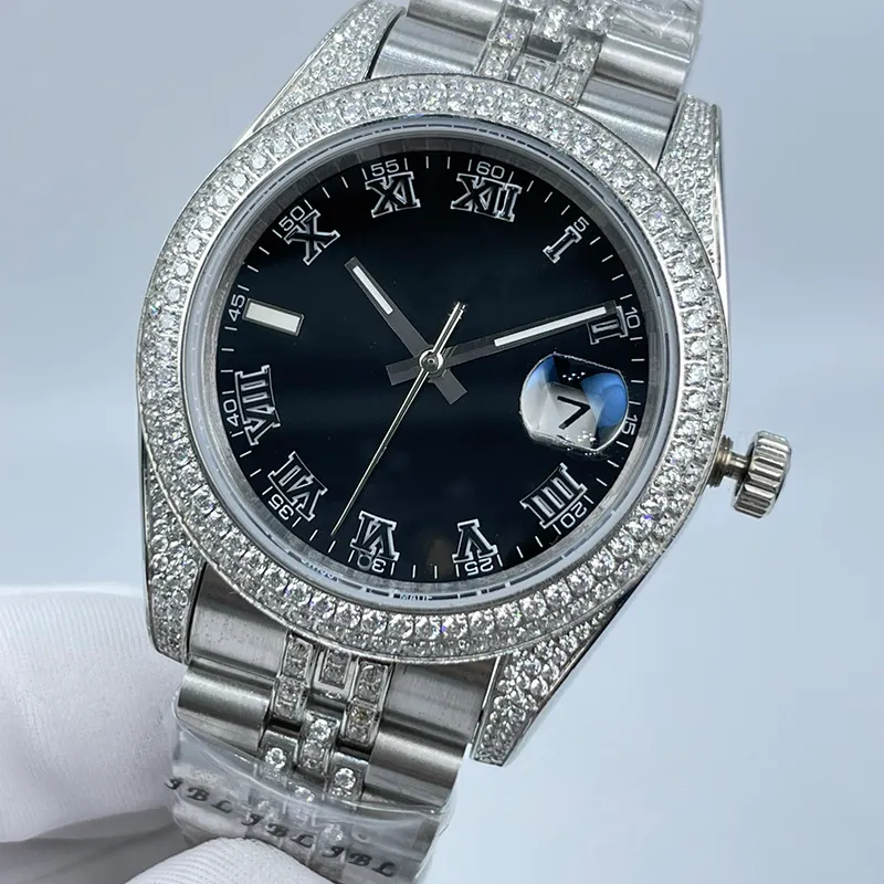 Diamond Mens Watch 41MM Automatic Mechanical Women Watch Wristwatch Montre de Luxe Stainless Steel Strap For Men Fashion Wristwatches Roman Numeral Dial