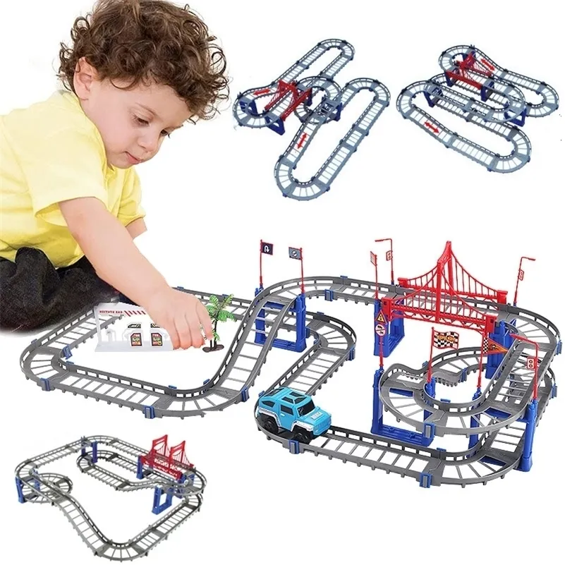 Modèle de voiture moulé sous pression Pistes de course pour garçons Crée un véhicule de piste flexible de construction Cadeau d'anniversaire approprié Enfants de 3 à 9 ans 220930