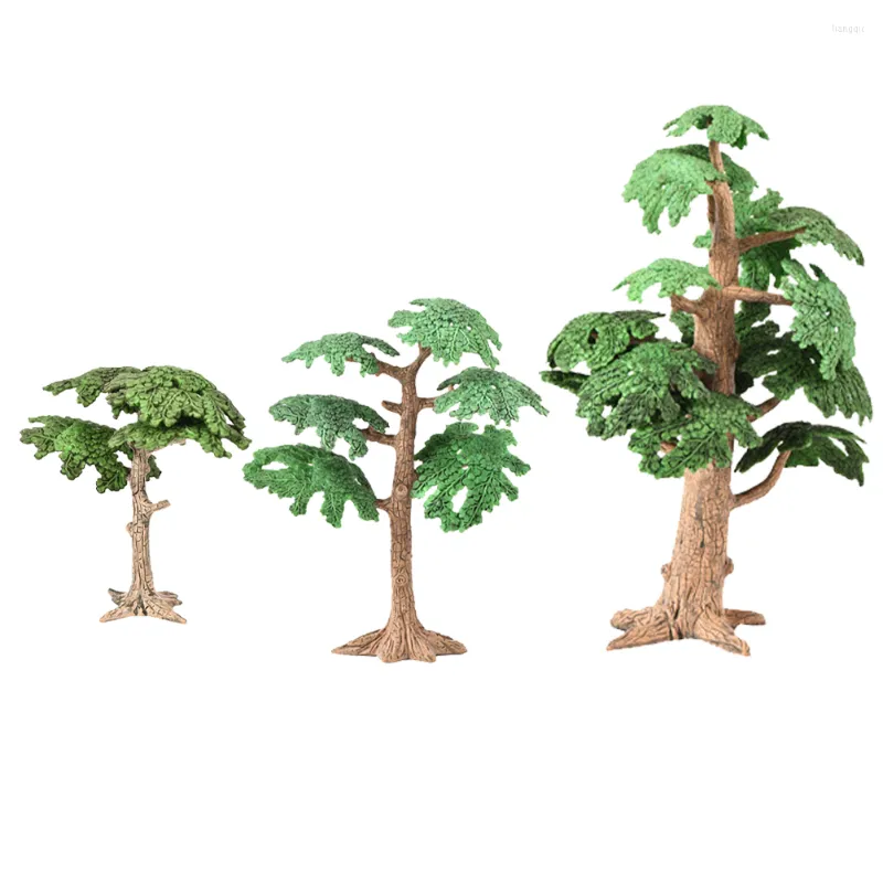 Kwiaty dekoracyjne sztuczne rośliny masy ozdoby zewnętrzne fałszywe sosny miniaturowe drzewo mini -krzewy zielone liście rekwizyty Cypress Symulacja
