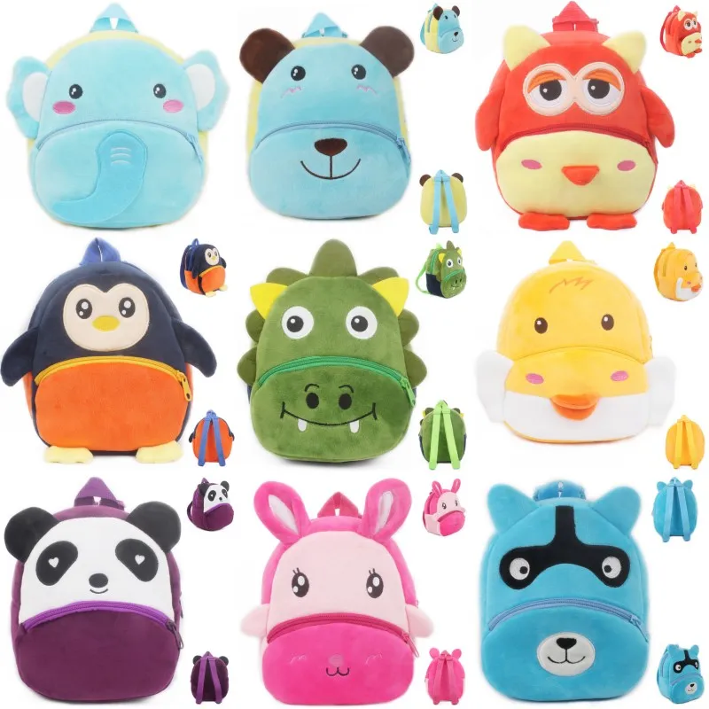 Bomboniere Mini Borsa per animali in peluche Zaino per bambini carino Mini Borse da scuola per bambini di età compresa tra 2 e 4 anni Regalo di compleanno di Natale per la scuola materna