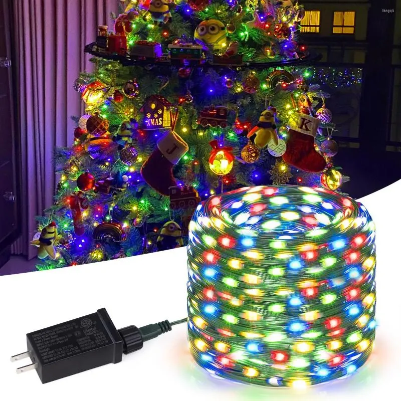 Dizeler 2023 Yıllık Noel Peri Işıkları Açık Bahçe LED String Işık Ağacı Dekorasyonu Çelenk Su Geçirmez 110V-220V