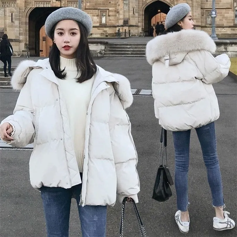 Womens Down Parkas Womens Lightweight Puffer Down cotton Jacket Winter Coats for Women Warm Quilted Padded Hood Coat with Faux Fur Collar Autumn Winter 220929