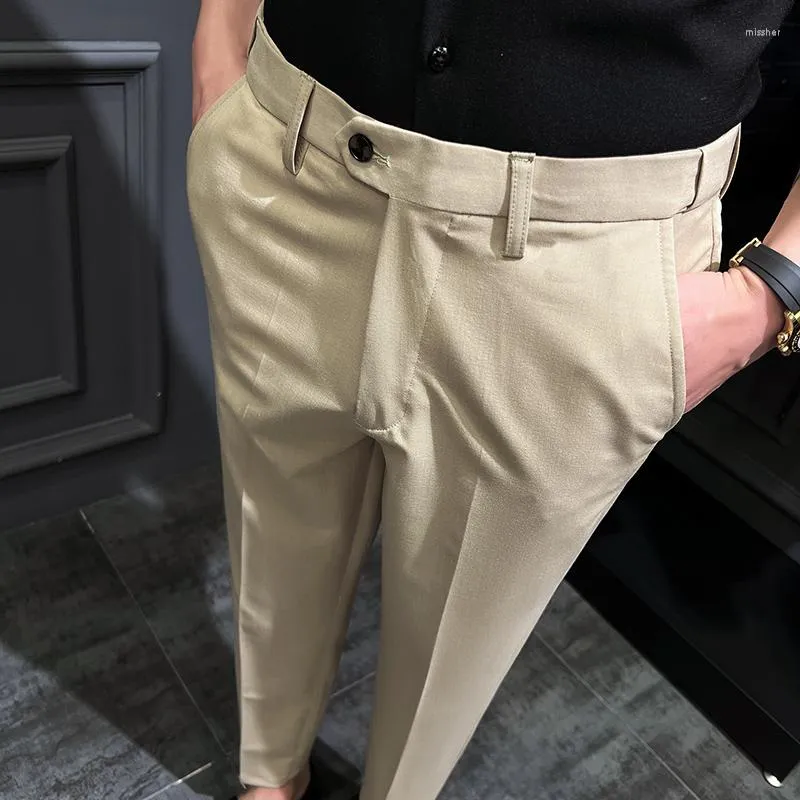 Мужские костюмы 2022 плиссированные брюки Мужская модная мода Slim подходит для повседневных брюк.