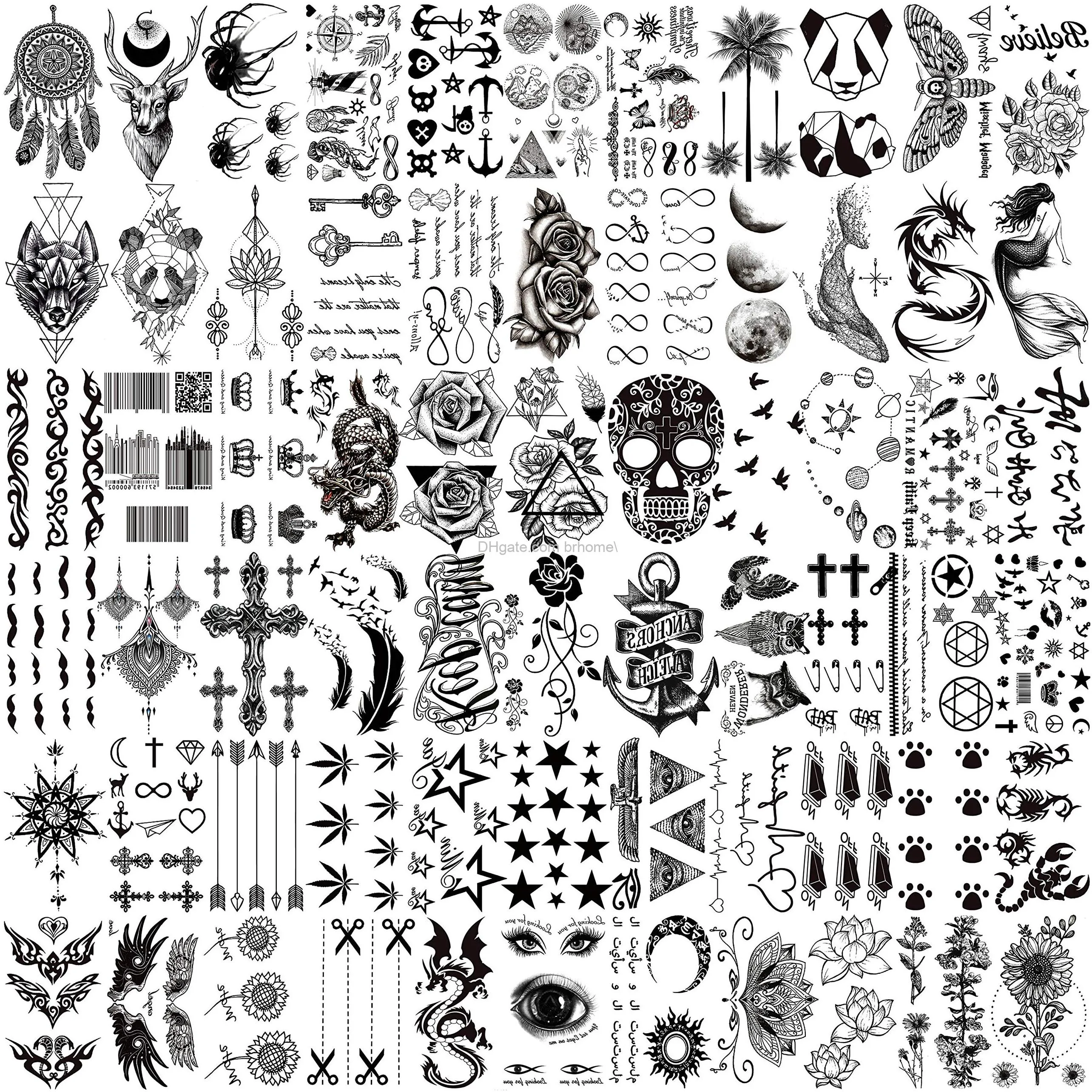 30 Sheets Fake Black Tiny Temporary Tattoo, Hands Finger Words Tattoo  Sticker for Men Women, Body Art on Face Arm Neck Shoulder Clavicle  Waterproof : Amazon.in: Beauty
