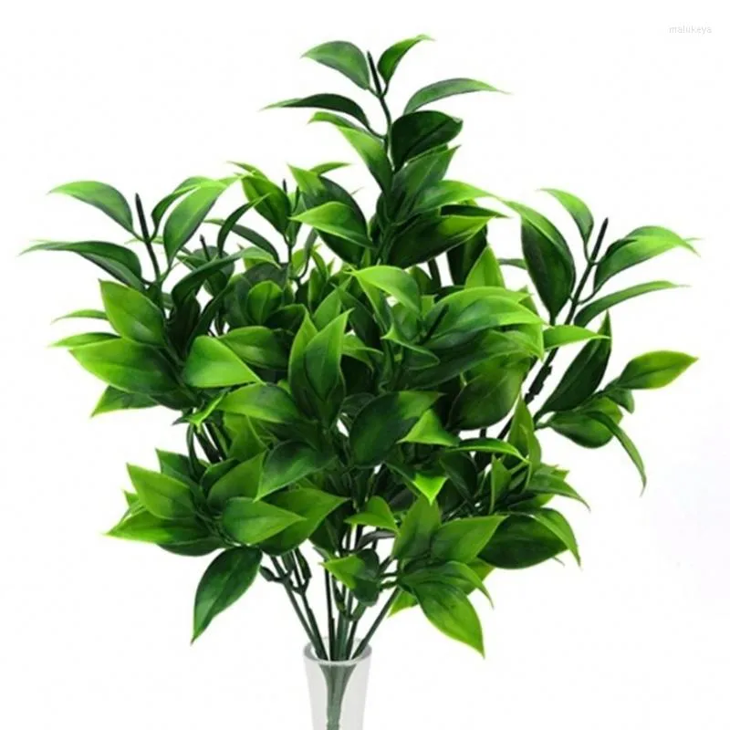 Decorative Flowers Green Artificial Plants For Garden Bushes Fake Grass Eucalyptus Orange Leaves Faux Plant Home Shop Decoration