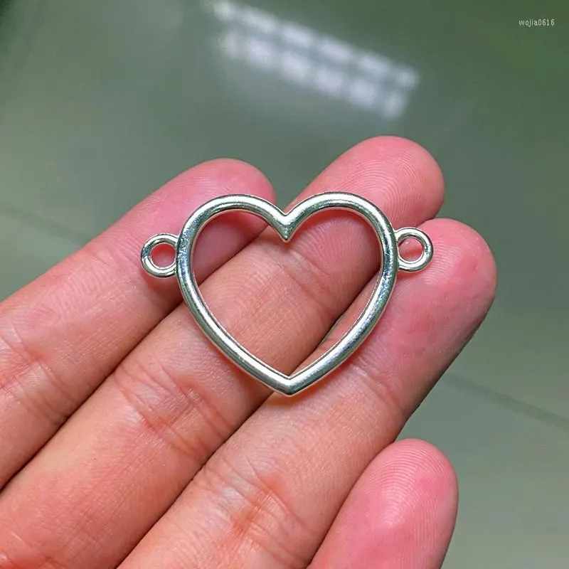 Charms 12pcs 38x27mm Big Heart Connector Pendants Jewelry Making DIY WomenNecklace Bracelet Handmade Craft Accessories
