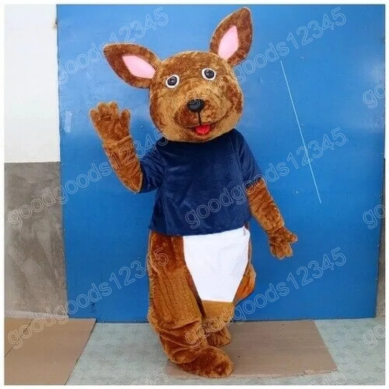 Halween Brown Kangaroo Mascot Costumi Abito da festa di Natale Caratteristica Carnival Carnival Pubblicità per feste di compleanno Outfit