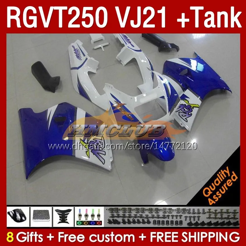 Tank Fairings Kit för Suzuki RGV250 VJ21 SAPC RGV-250CC RGVT-250 1988 1989 Bodyworks 159no.93 RGV-250 RGVT250 88 89 RGVT RGV 250CC 250 CC 88-89 FAIRING KIT FACTORY BLUE