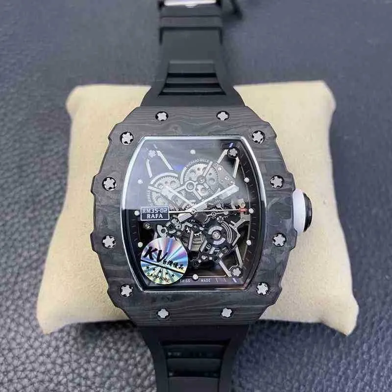 Luxusuhren für Herren Watch Richa Milles RM35-02 Vollautomatische mechanische Kohlefaserklebeband KV Top-Qualitäts-Armbanduhr ELN1