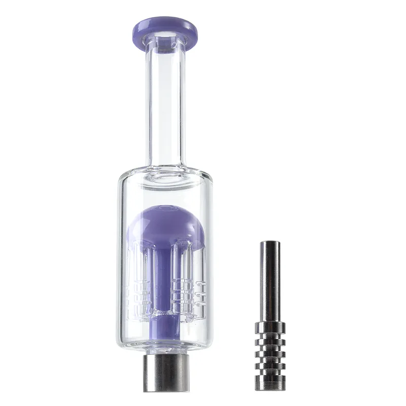 Mini nectar collector kits waterpijpconcentraat stro 14 mm gewricht NC Kit nector collectoren dab rietjes draagbare dab rigs kleine glazen bongs met titanium nagel