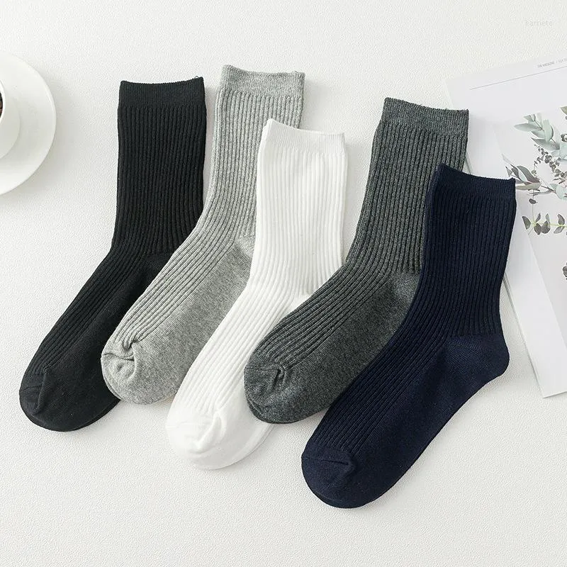 Men's Socks 1 Pairs Men's Plain Cotton Work Sport Winter White Black Warm Thermal Basketball Male Men Elegant High Quality