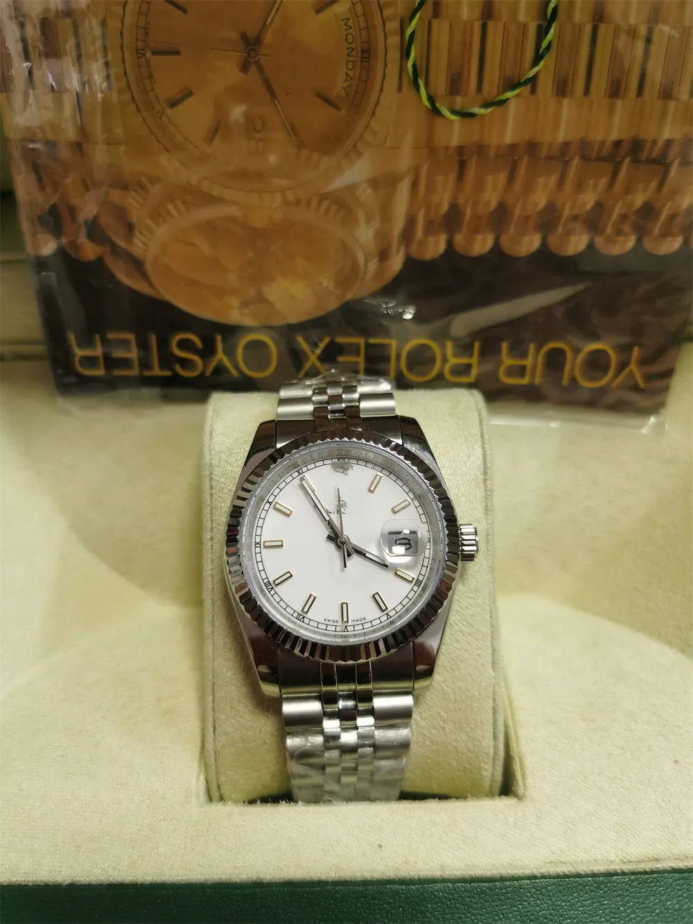 Avec boîte d'origine y Montre 36mm 41mm Président Datejust Verre Saphir Asie Lunette Diamant 2813 Mouvement Mécanique Automatique Montres Hommes 281320