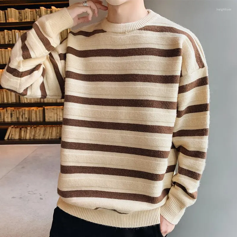 Herentruien Cashmere Cotton Sweater Men 2022 Autumn Jersey Jumper Robe Hombre Pull gestreepte Hiver Pullover O-Neck gebreide D157