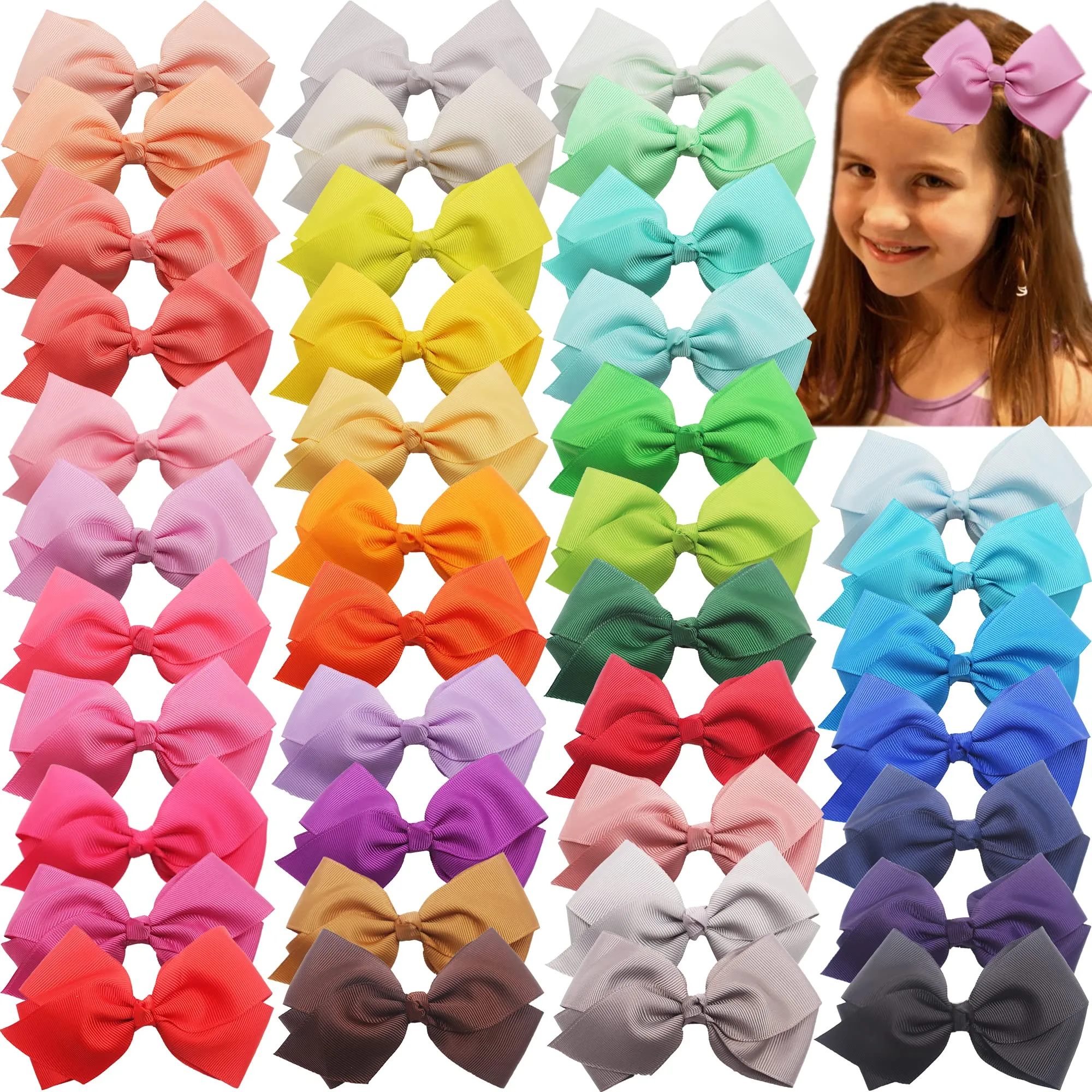 Haaraccessoires Toddler Girls Bows Clips 4 5inch Grosgrain Ribbon Pinwheel Alligator voor babykinderen kinderen tieners drop del bdejewelry amuxz