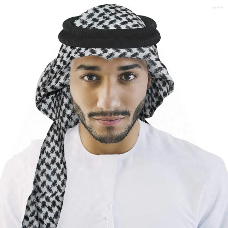 Bandanas Arab Kafiya Keffiyeh Aqel 로프가있는 남성용 아랍어 이슬람 머리 스카프