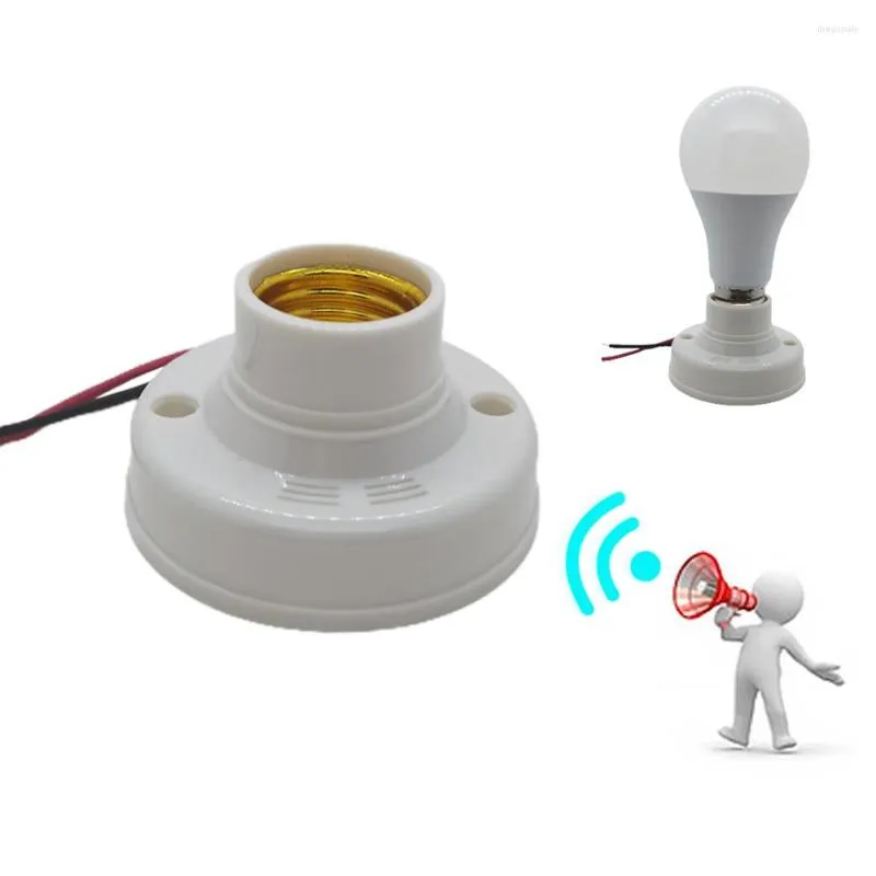 Lamphållare E27 Basljud och lätt röstkontrollfördröjningsomkopplare AC220V LED -glödlampor Sensor Ljustillbehör för korridor