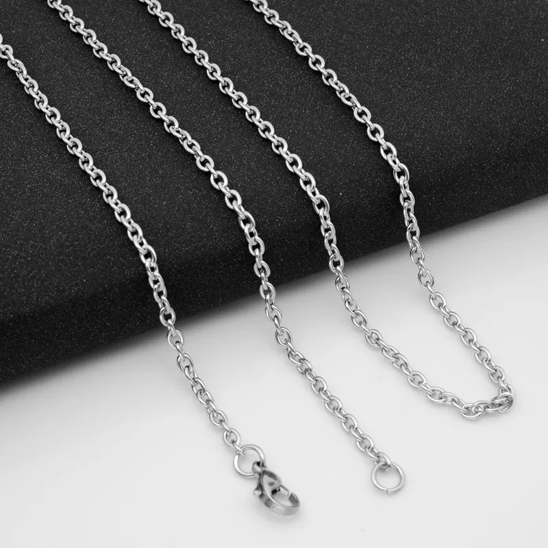 Titanium Steel 2.2mm Rolo Link Chain Necklace Fashionable Lobster Clasp