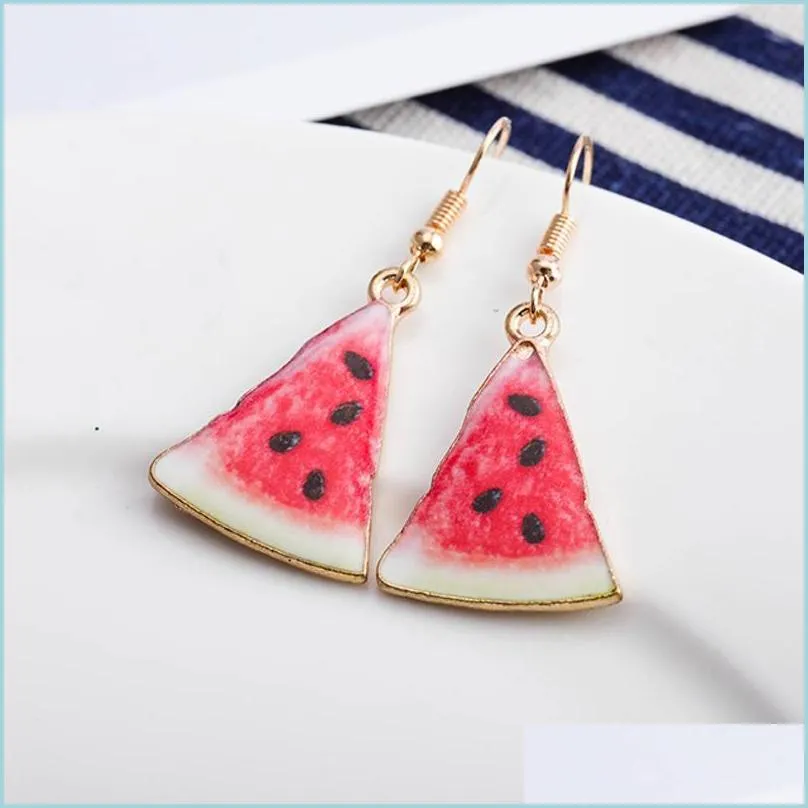 Dingle ljuskrona dingle ljuskrona mode sommar vattenmelon frukt smycken ￶rh￤ngen kreativa stberry grapefrukt kiwi p mjfashion dhbse