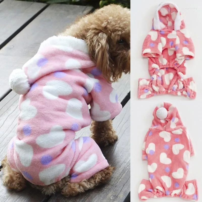 Abbigliamento per cani Tuta morbida Autunno Inverno Pigiama per animali domestici Per piccoli cuccioli Gatti Flanella Chihuahua Pug Vestiti a 4 zampe Abbigliamento