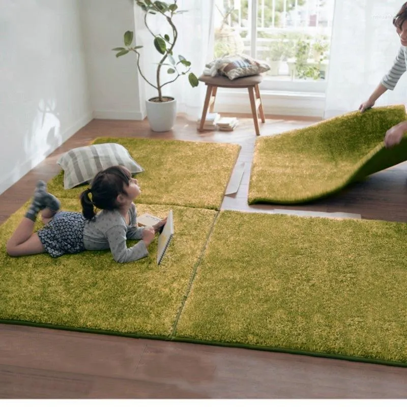 Tapijten 10 maten vloer tapijt suède matten voor woonkamer vol met splitsing pluche diy tatami aquatic stitching