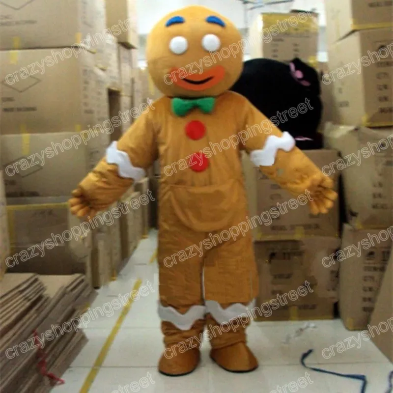 Costume de mascotte d'homme en pain d'épice d'Halloween, tenue de personnage d'animal de dessin animé, taille adulte, fête de carnaval de noël, tenue d'extérieur, costumes publicitaires