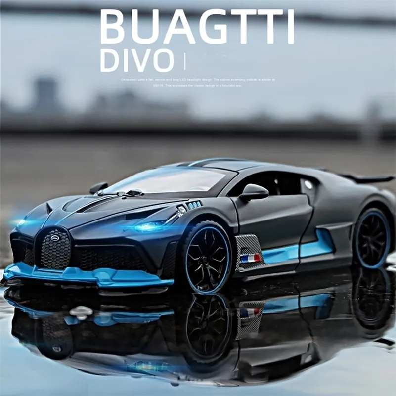 Diecast Model car 1 32 Bugatti Divo Alloy Diecasts Toy Pull Back Metal Vehicles Miniature s For Kids Christmas Gifts 220930