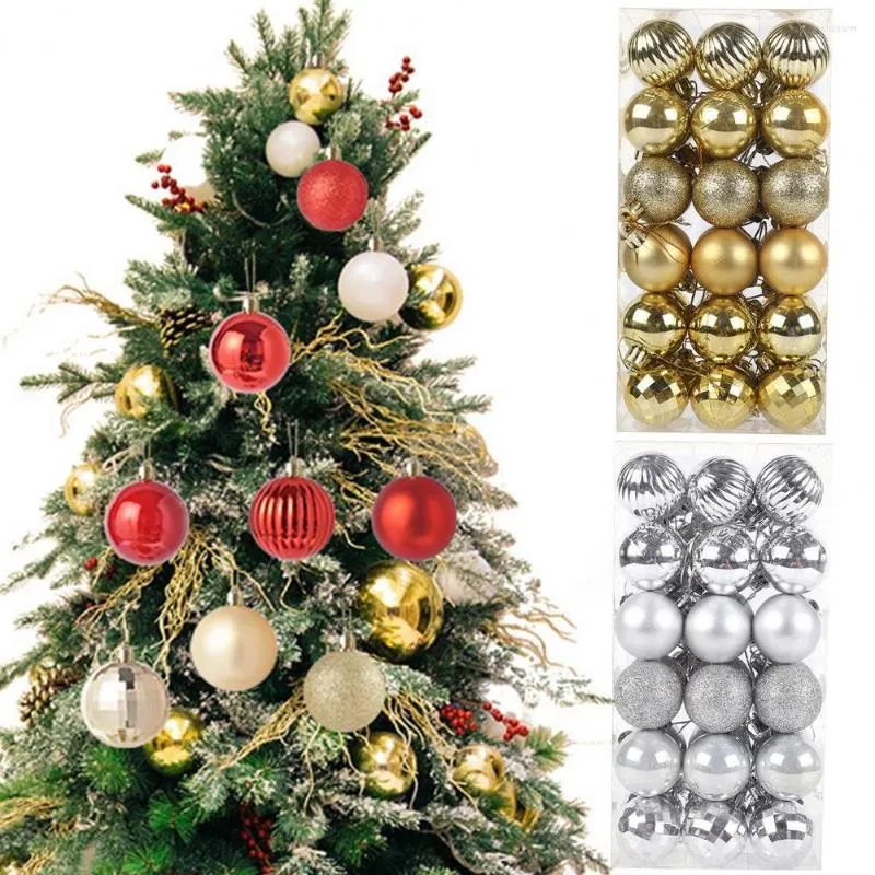 Party Decoration 36Pcs 4cm Christmas Pendant Electroplating Colorfast Xmas Ball Unbreakable Hanging Tree Baubles For