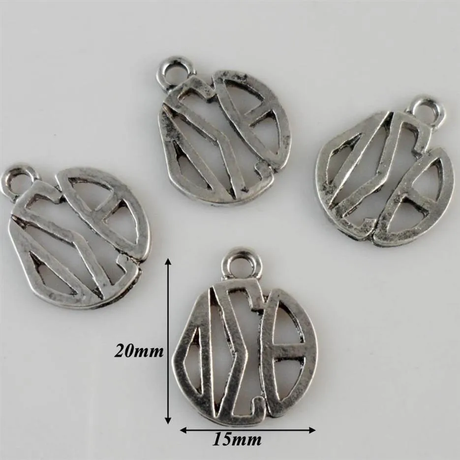 Charms Whole- 20pcs a lot antique silver plated greek letter Sorority delta sigma theta connector&pendant Factory e248j