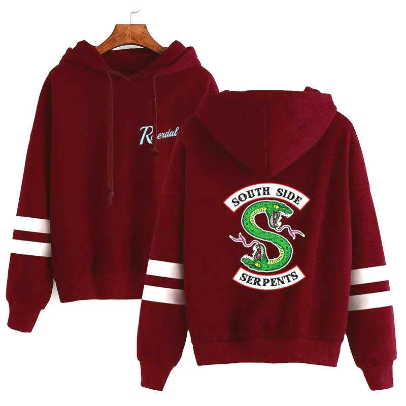 Kadın Hoodies Sweatshirts Riverdale Southside Yılanları Harajuku Sweatshirt Hoodie Kadınlar Güney Taraf Yılanlar Yılan Baskı Hoody Kadın Cosplay Comes T220929