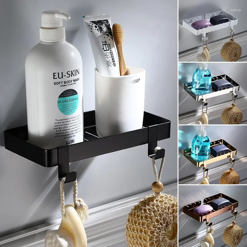 Gold Shower Shelf With Double Soap Dish 23cm Bathroom Shelves, 304